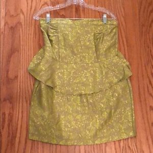 A lime green patterned dress